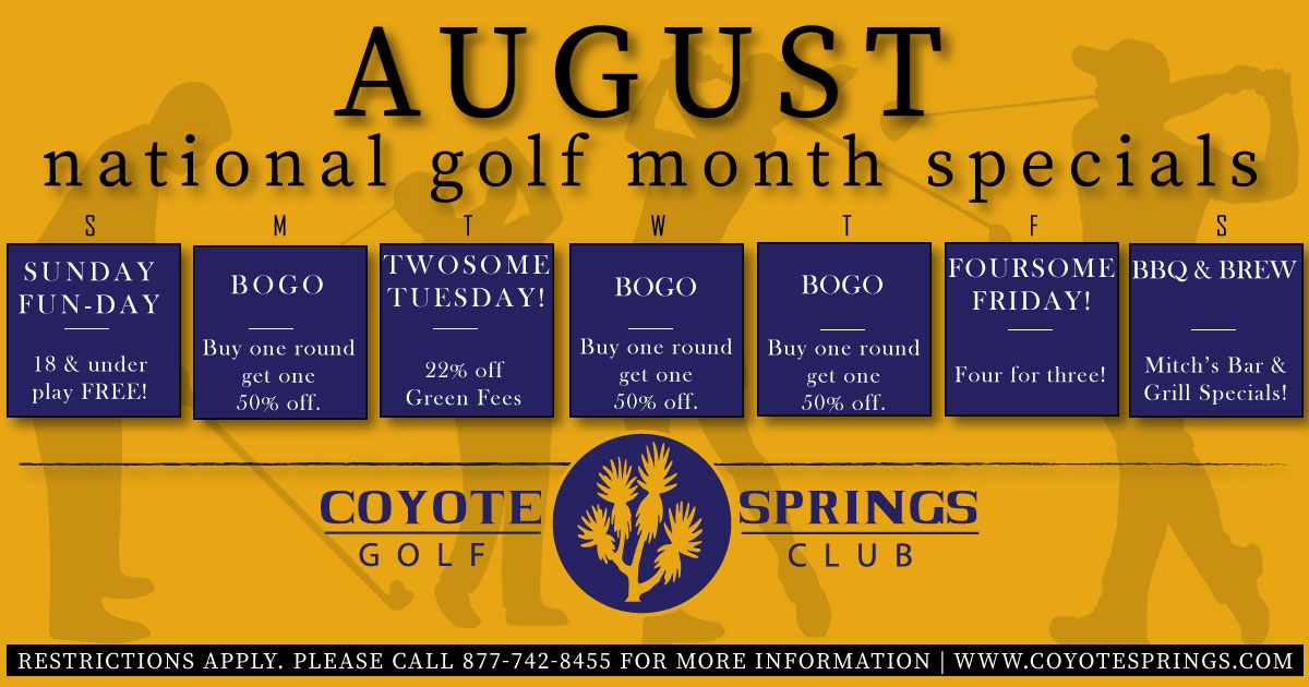 AugustNationalGolfMonthSpecialsCalendar Coyote Springs Golf Club