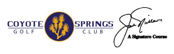 Coyote Springs Golf Club A Jack Nicklaus Signature Golf Course in Coyote Springs Nevada providing a premier golf experience to Henderson, Mesquite and Las Vegas Coyote Springs Logo with Signature glow
